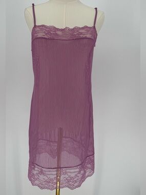 Adore Me Purple Lace Sheer Slip Dress Lace Trim Lingerie Womens XL